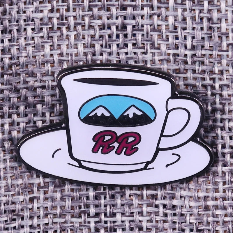 Twin Peaks Pin Damn Fine Double R Coffee Agent Cooper Diane Badge Shovel Black Lodge Owl Brooch David Lynch Movie Fans Addition