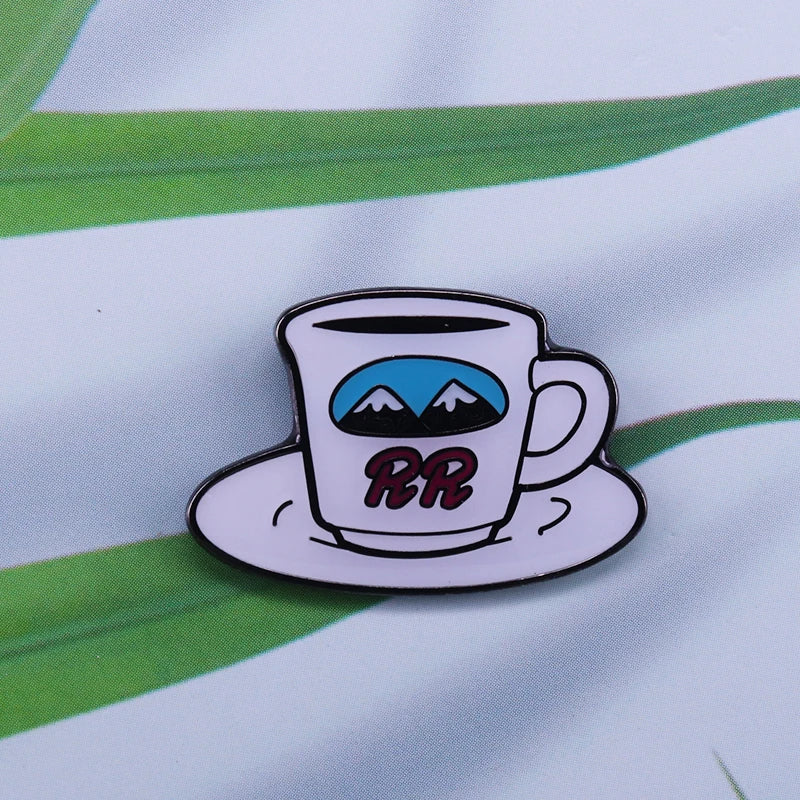 Twin Peaks Pin Damn Fine Double R Coffee Agent Cooper Diane Badge Shovel Black Lodge Owl Brooch David Lynch Movie Fans Addition