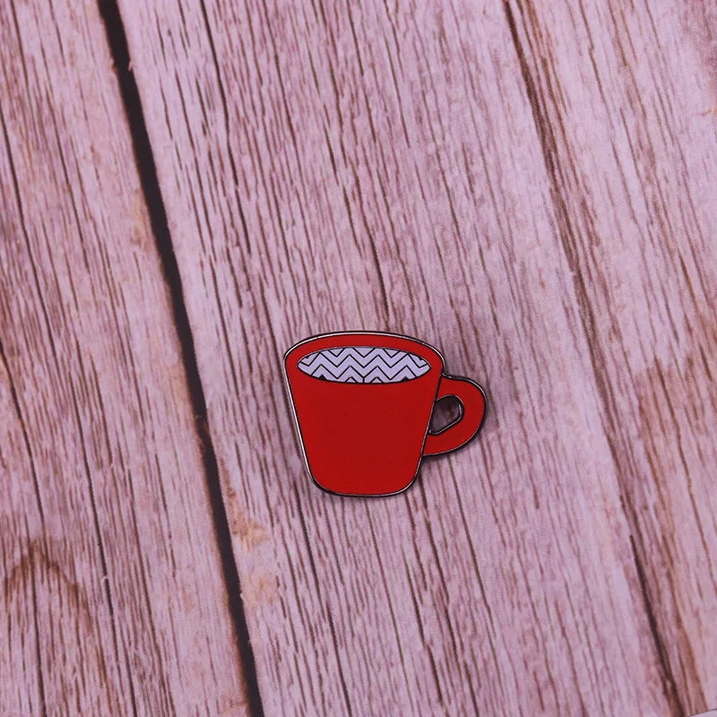 Twin Peaks Pin Damn Fine Double R Coffee Agent Cooper Diane Badge Shovel Black Lodge Owl Brooch David Lynch Movie Fans Addition