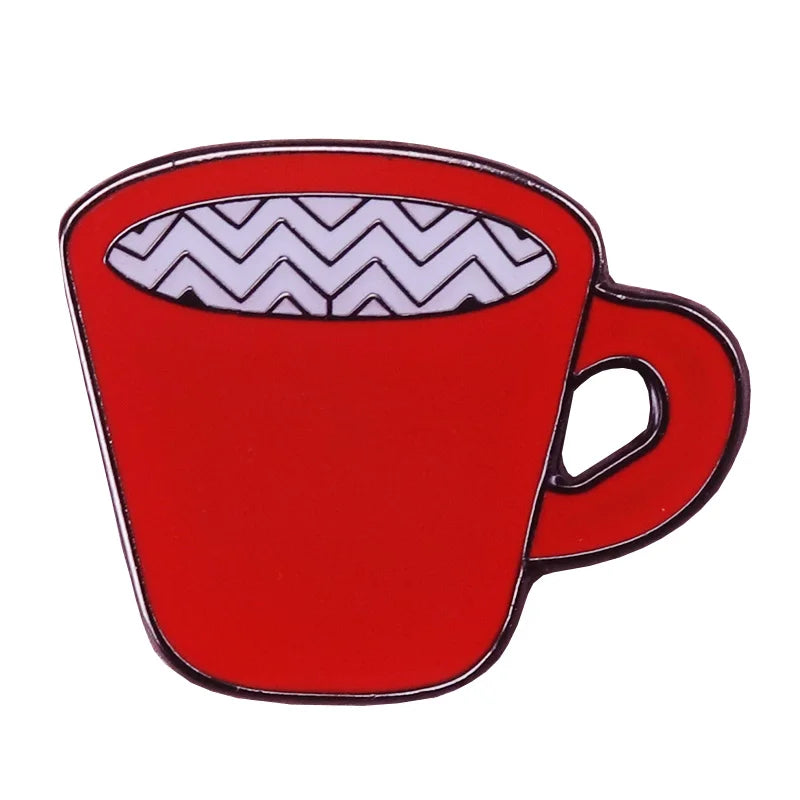 Twin Peaks Pin Damn Fine Double R Coffee Agent Cooper Diane Badge Shovel Black Lodge Owl Brooch David Lynch Movie Fans Addition