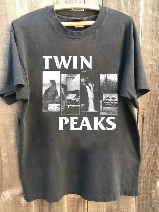 Remake Twin Peaks Basic Charcoal T shirt Retro style classic tee S-4XL Graphic Short Sleeve Shirt Unisex Men Women Summer