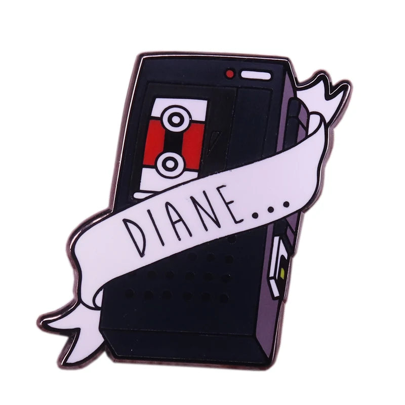 Twin Peaks Pin Damn Fine Double R Coffee Agent Cooper Diane Badge Shovel Black Lodge Owl Brooch David Lynch Movie Fans Addition